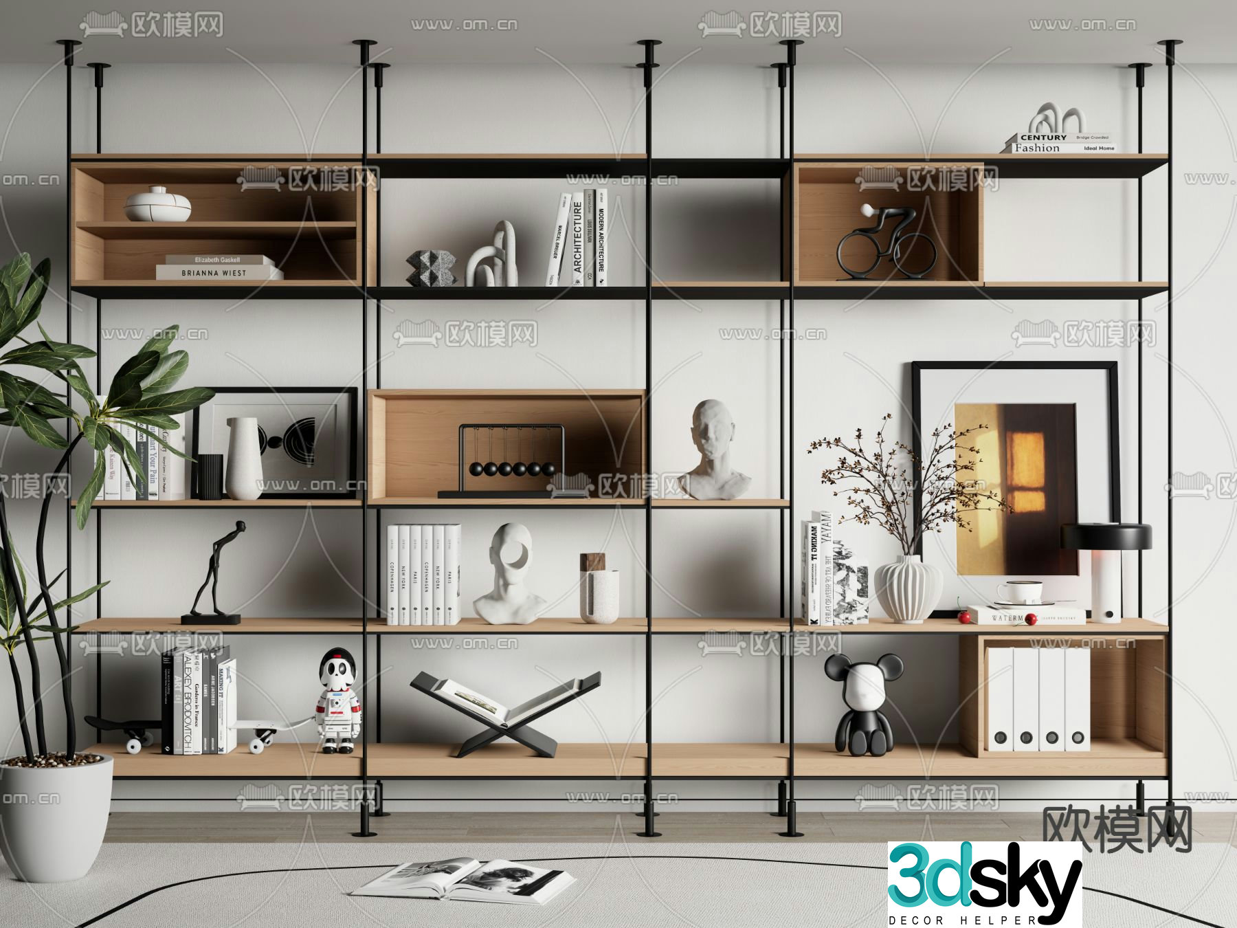 Bookshelf Shelf Display rack 3D Model