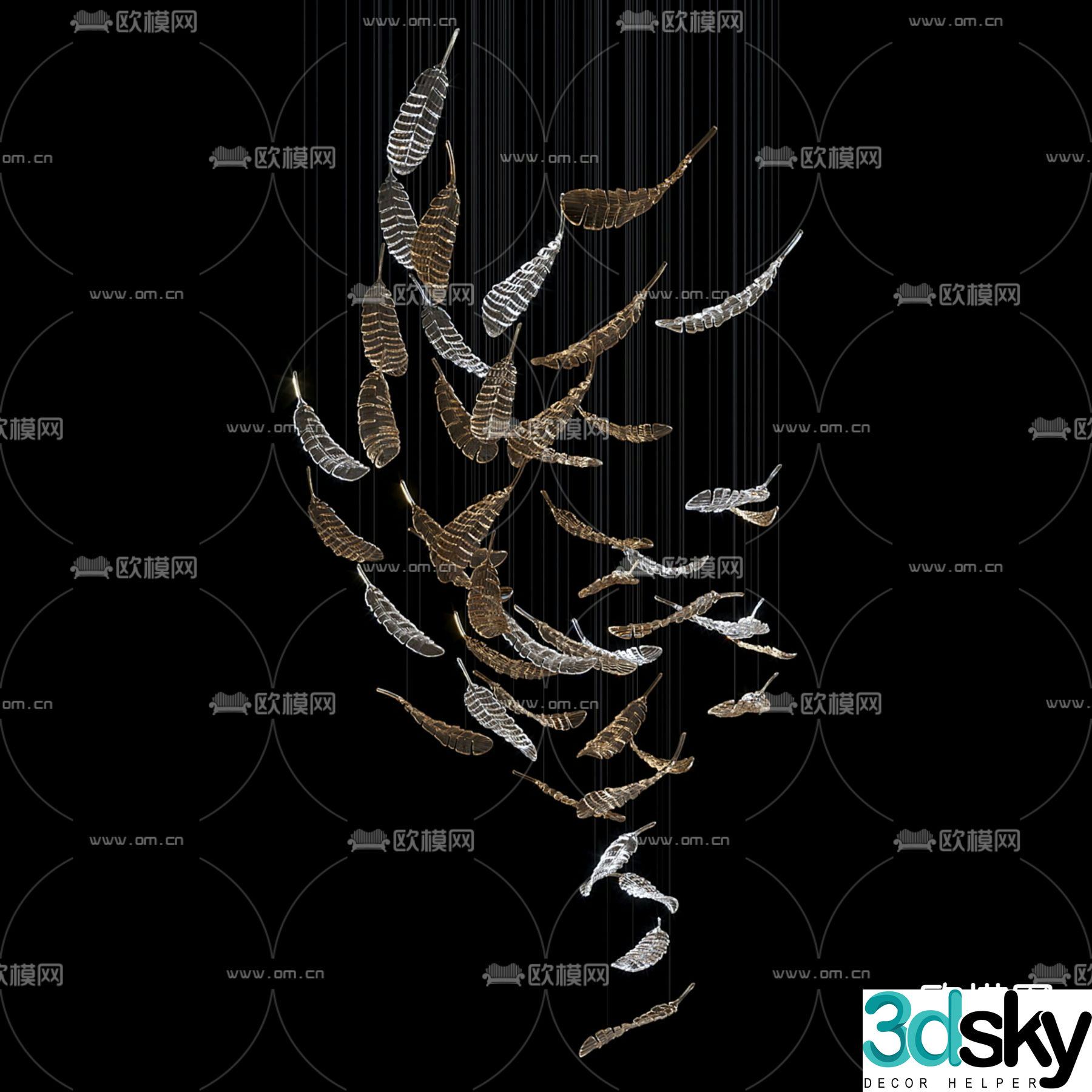 Modern chandelier 3d model