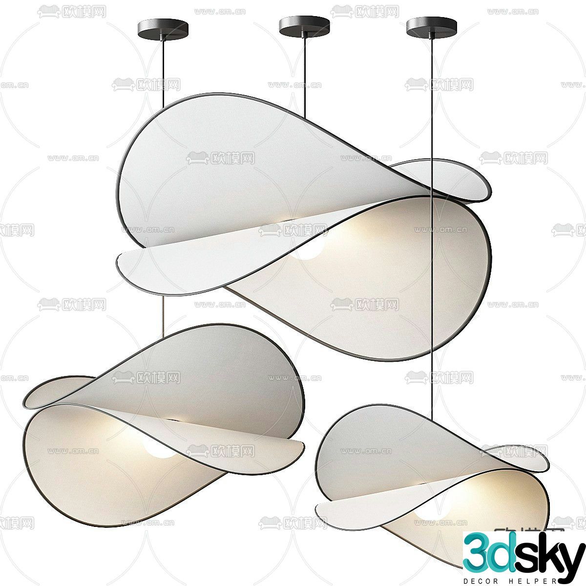 Petalo Art Chandelier 3d Model