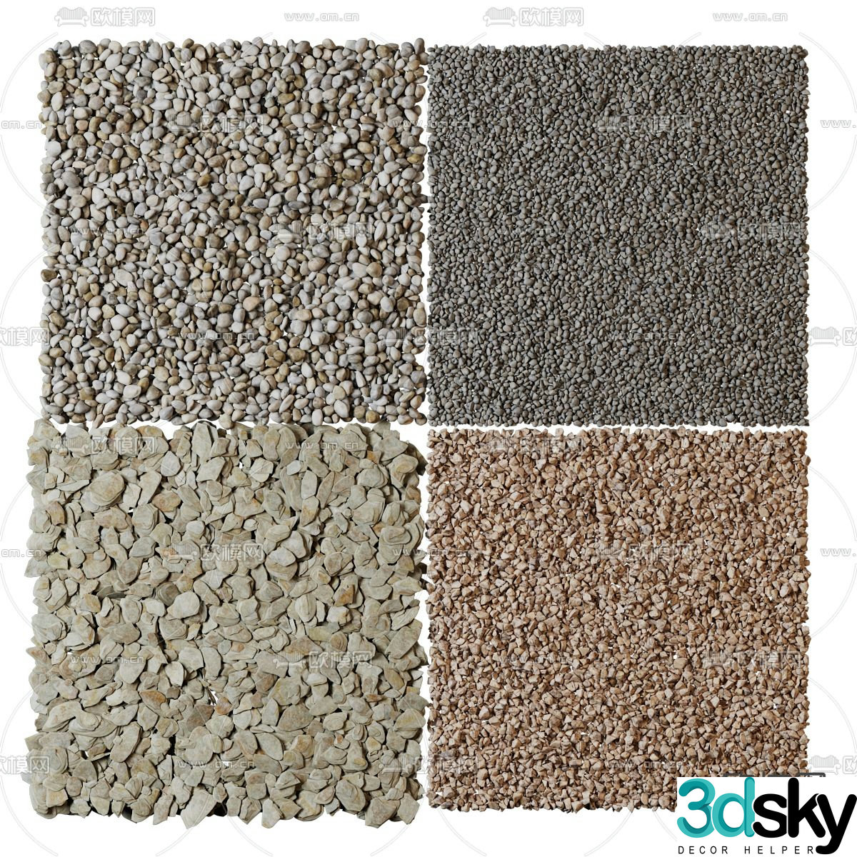stones small stones pebbles 3d model