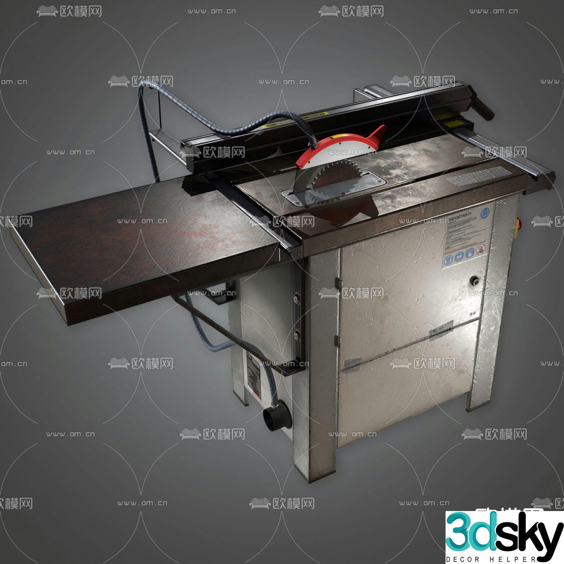 Industrial wind table saw 3d model