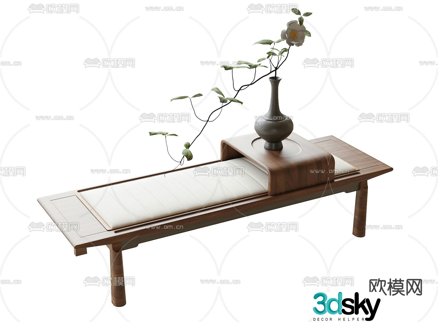 foot rest bed end stool bench 3d model