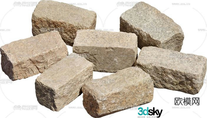 Stone Step Brick Rock 3d model