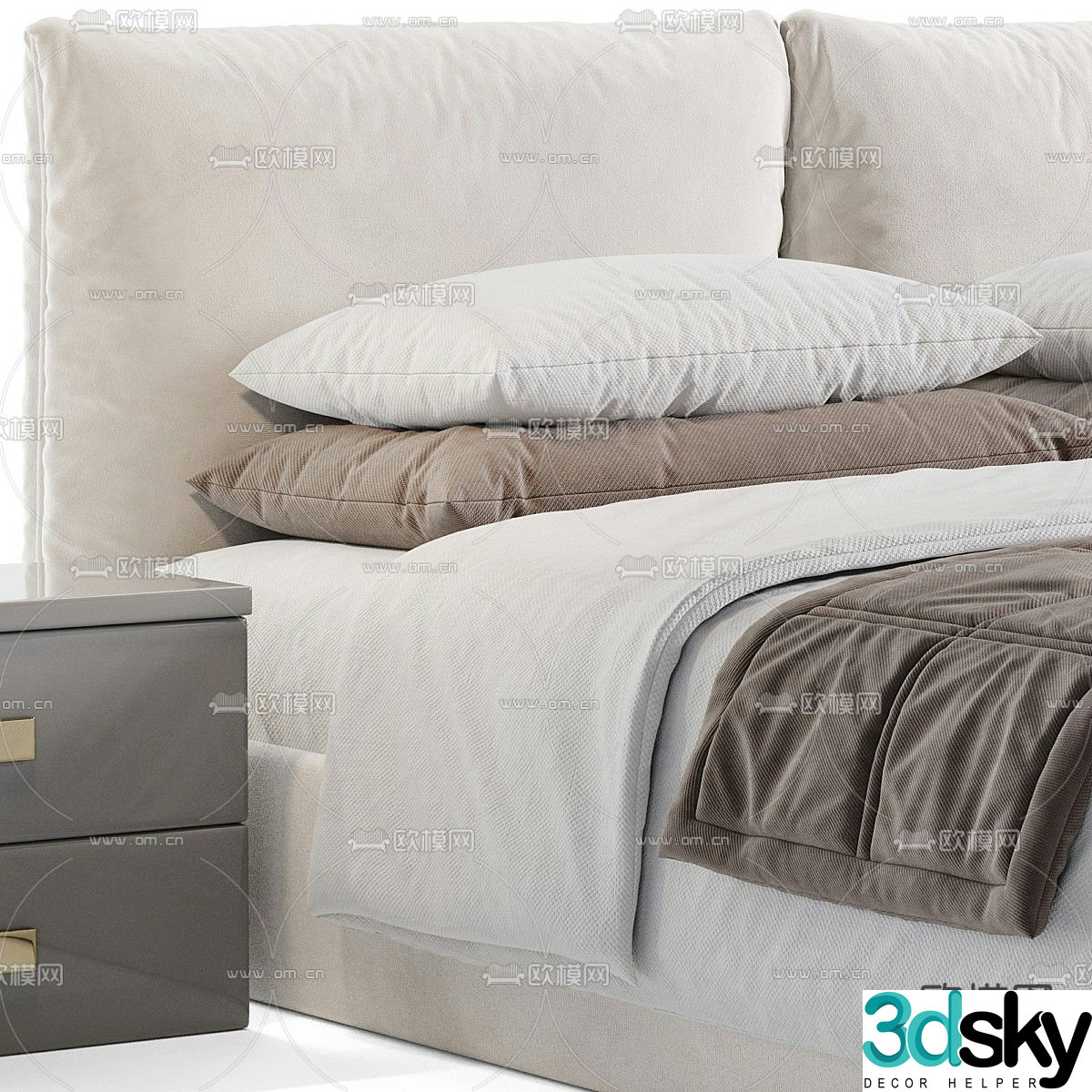 Poliform double bed 3d model