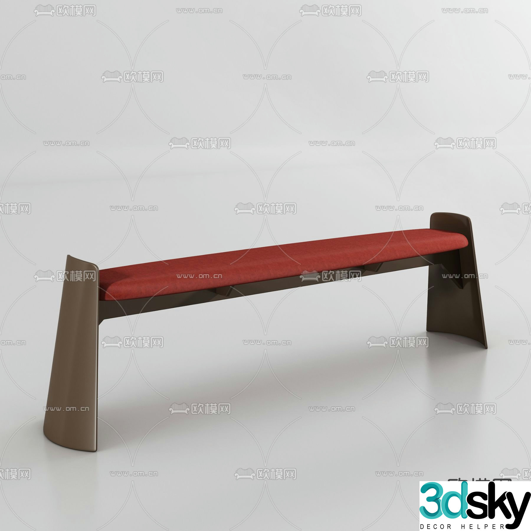 bed end stool footrest 3d model