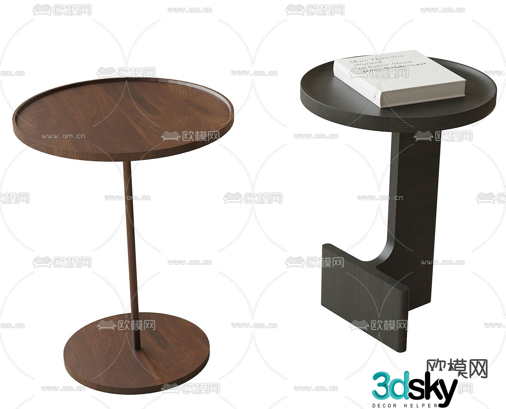 Round table side table angle table 3D model