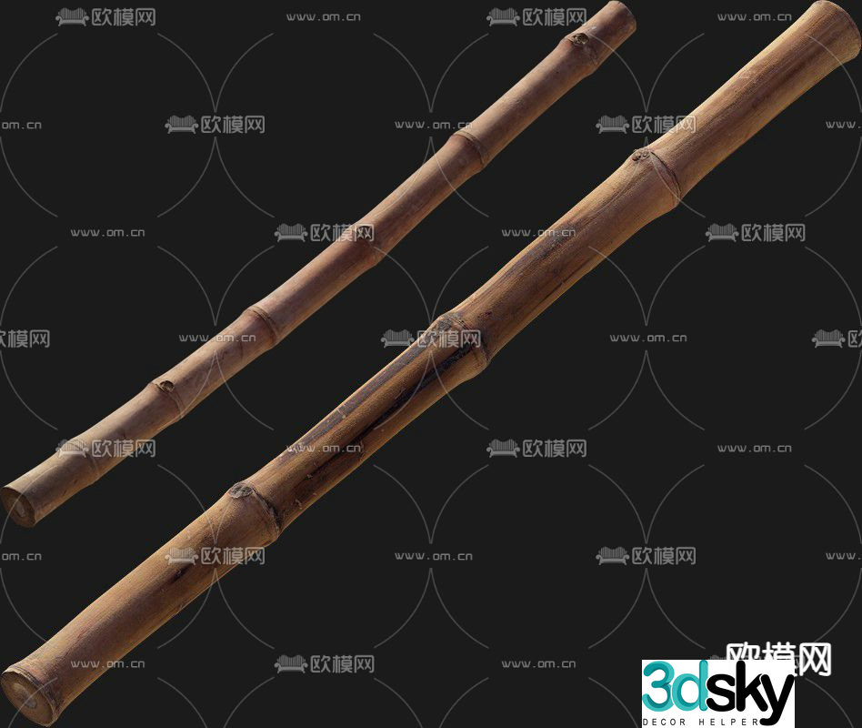 Bamboo knot bamboo pole 3d model