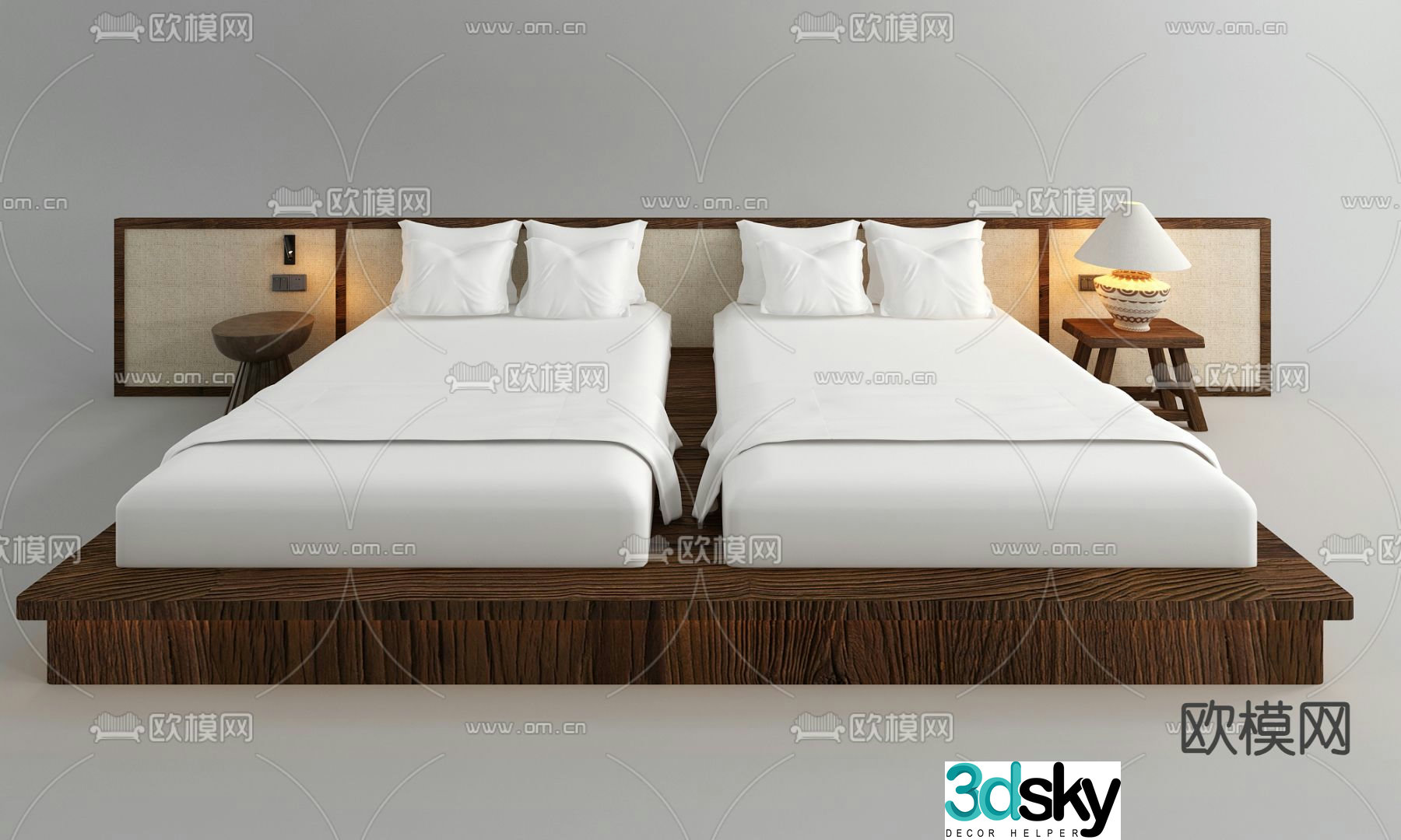Wabi Sabi bed and breakfast single bed 3D model