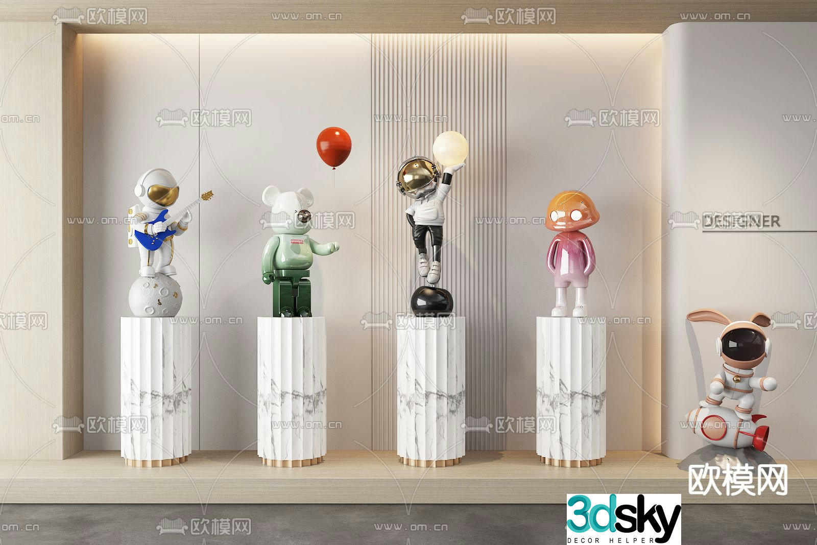 Modern doll sculpture ornaments 3d model