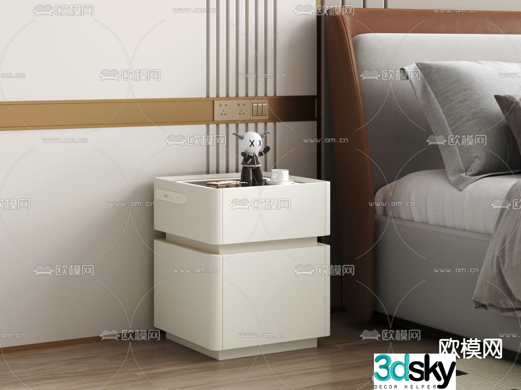 Modern bedside table 3d model