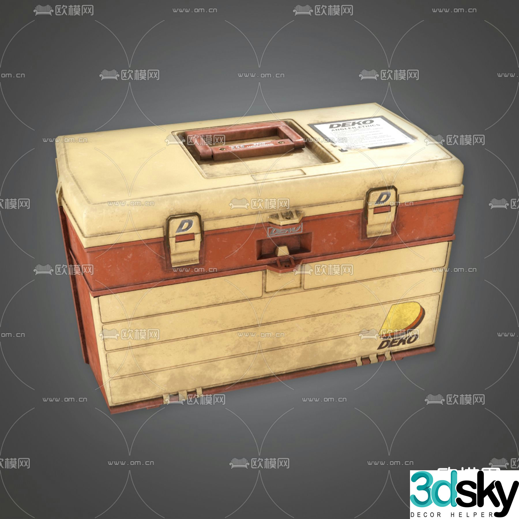 Industrial style tool box 3d model