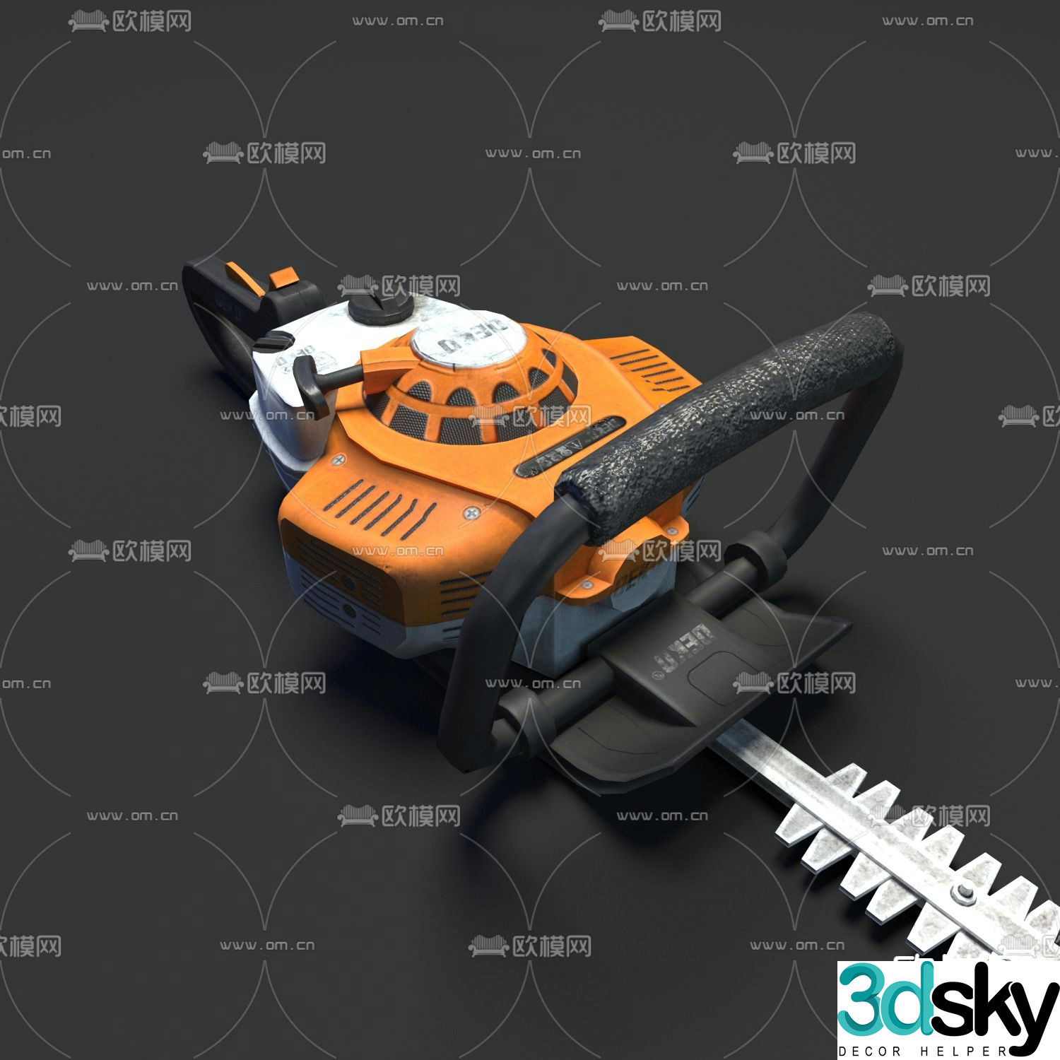 Industrial wind chainsaw 3d model