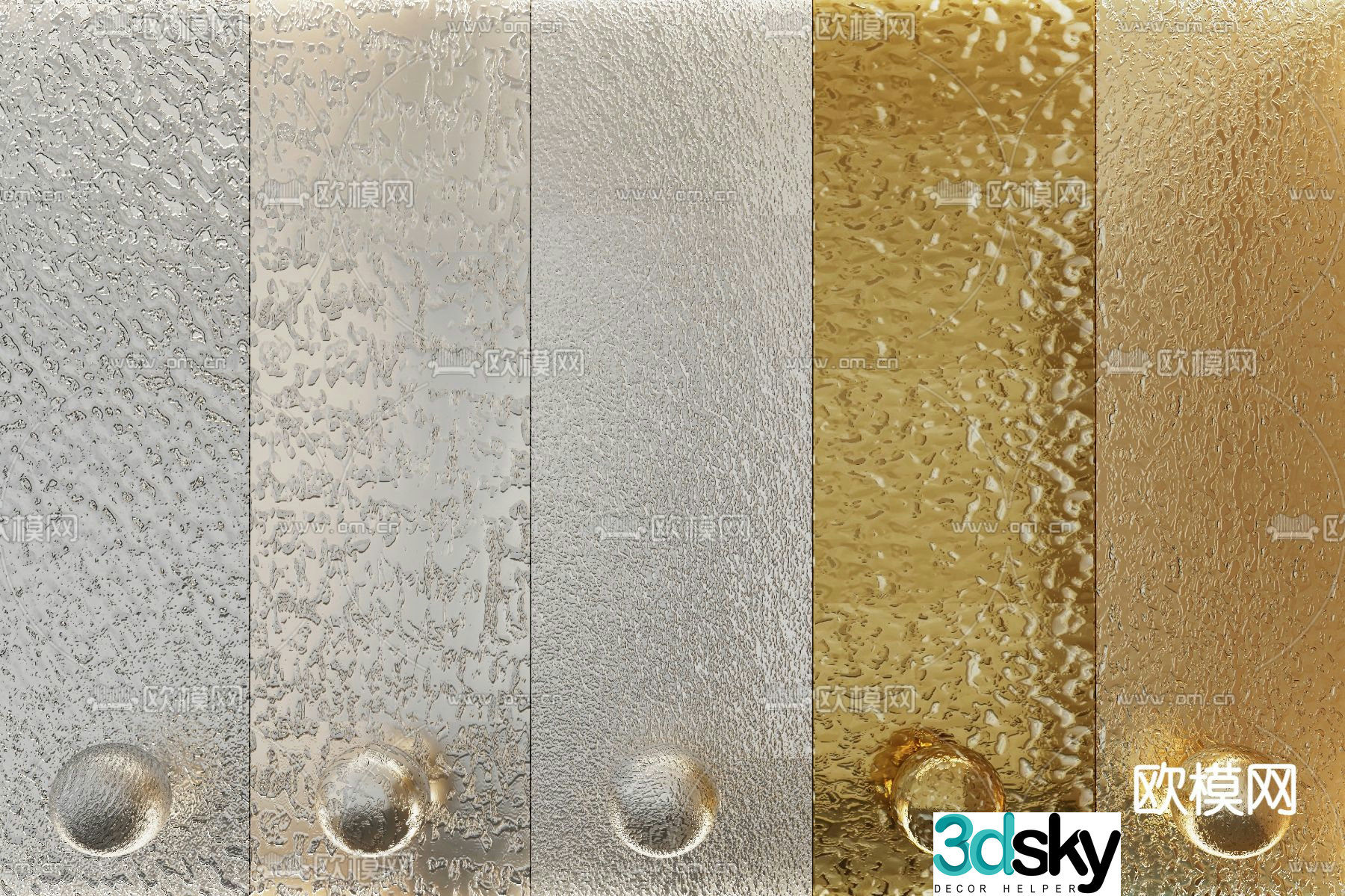 Modern stainless steel veneer water corrugated plate 3d model