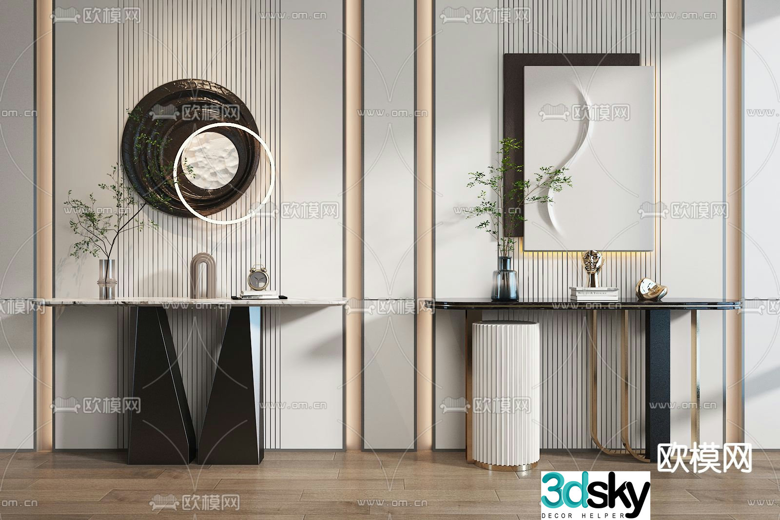 Modern Duanjing strip case Duanjing terrace 3D model