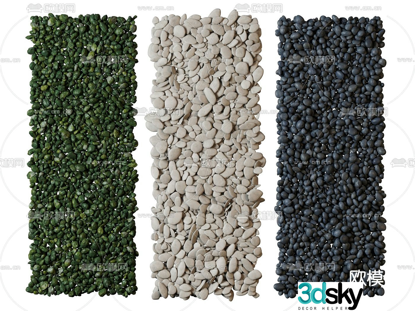 modern cobblestone gravel small stone 3d model
