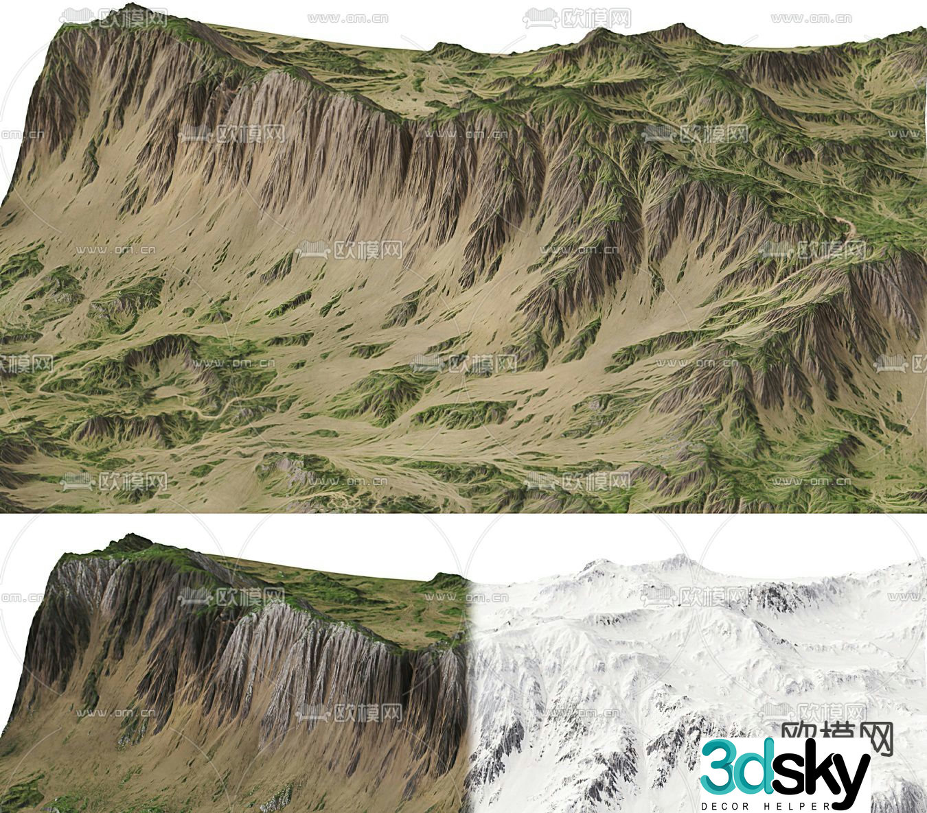 Mountain terrain hillside 3d model