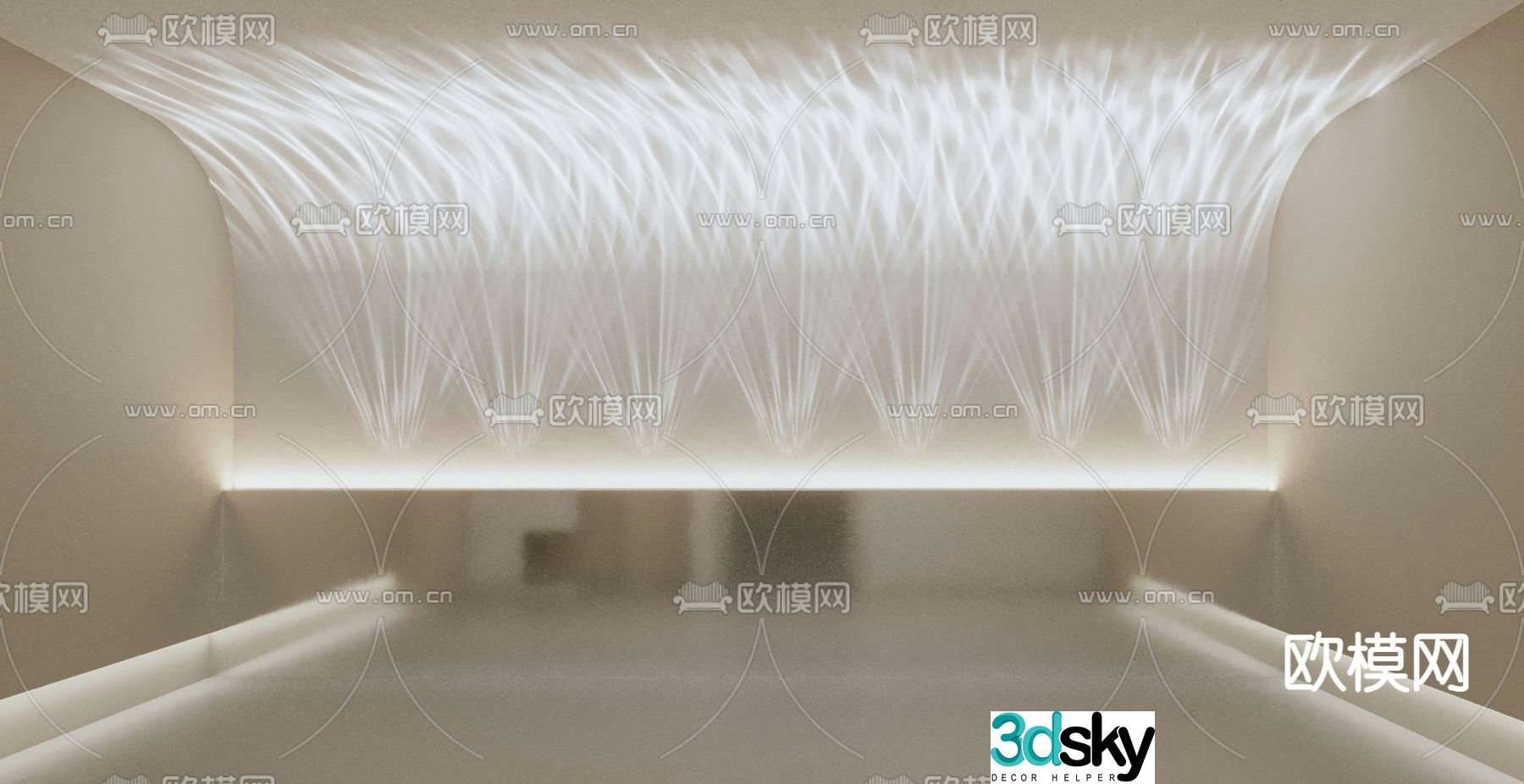 Modern water-patterned lamp decorative lamp 3d model