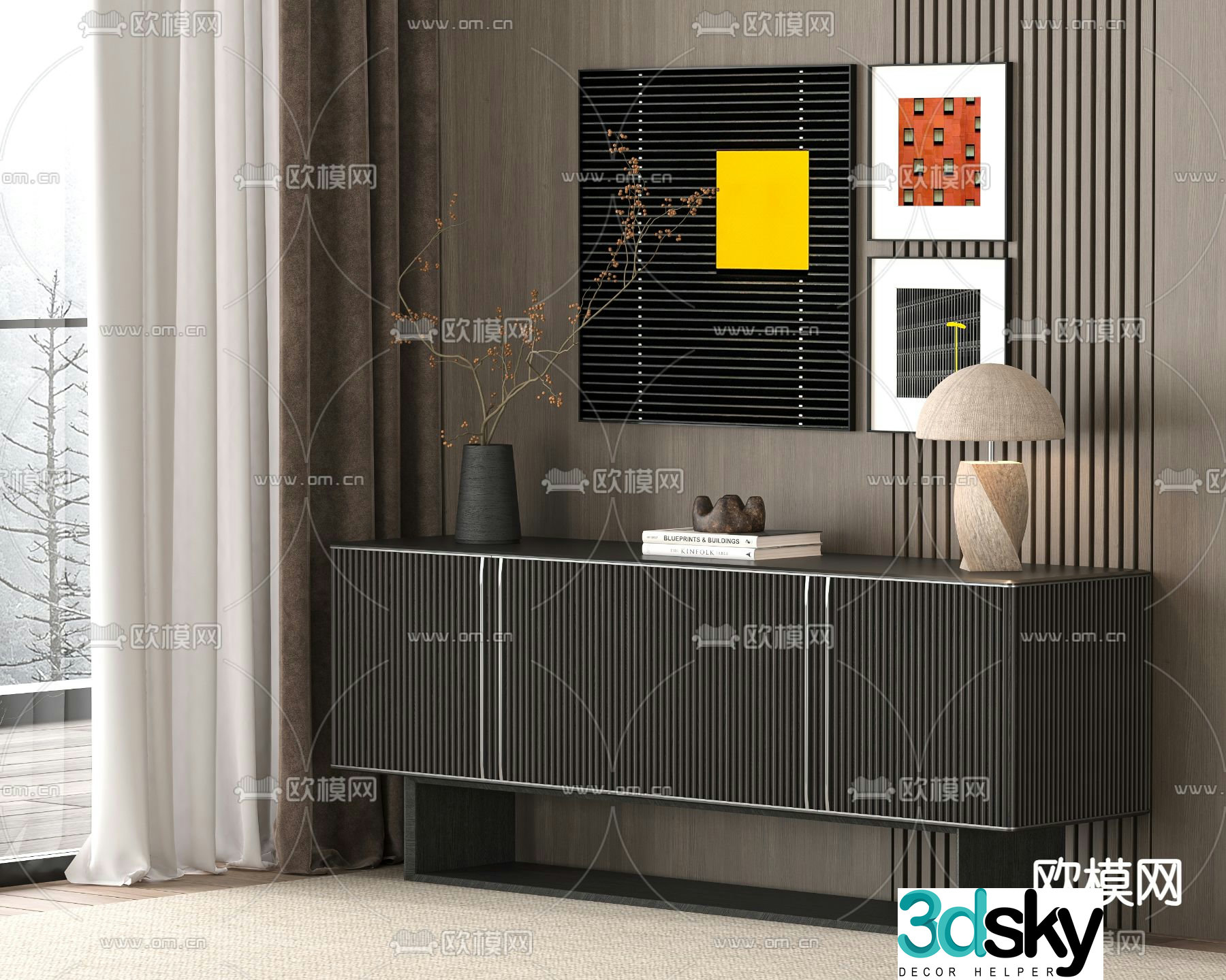 Modern entrance cabinet 3D model