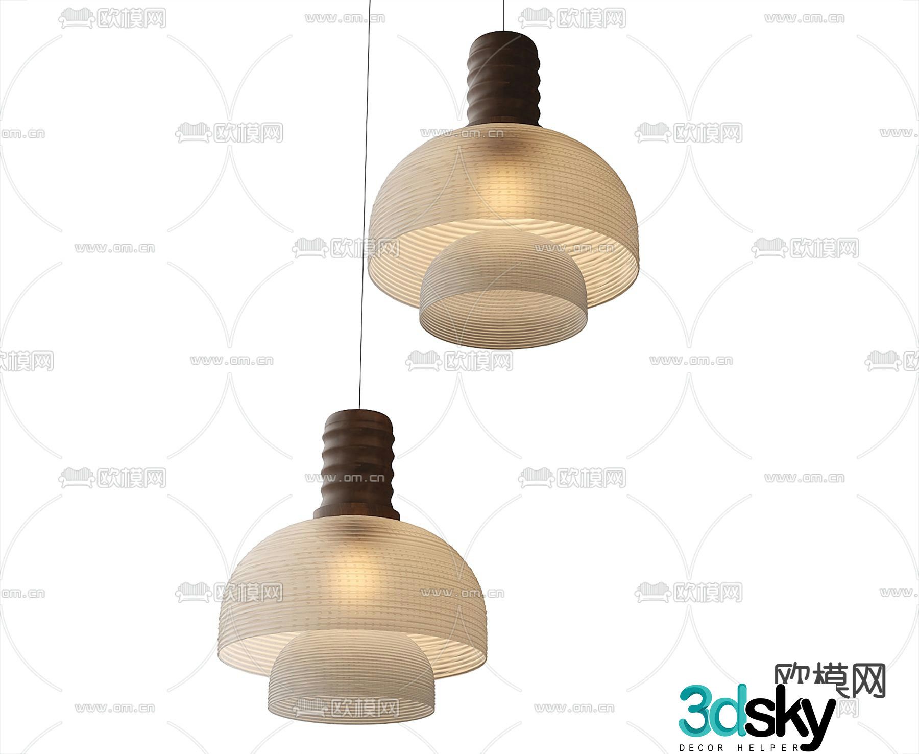 Modern chandelier bedside chandelier 3d model