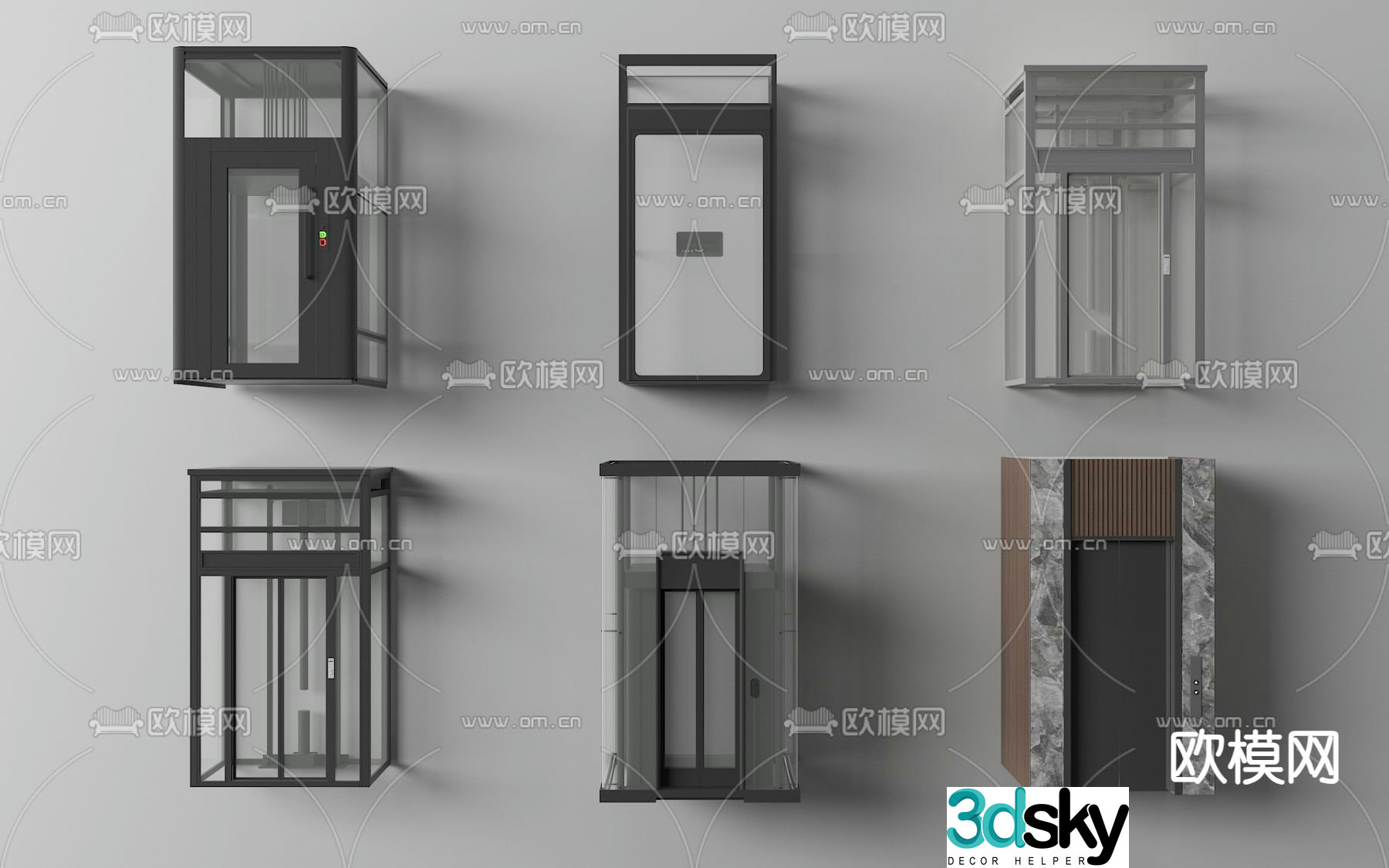 Modern sightseeing elevator Direct elevator 3D model