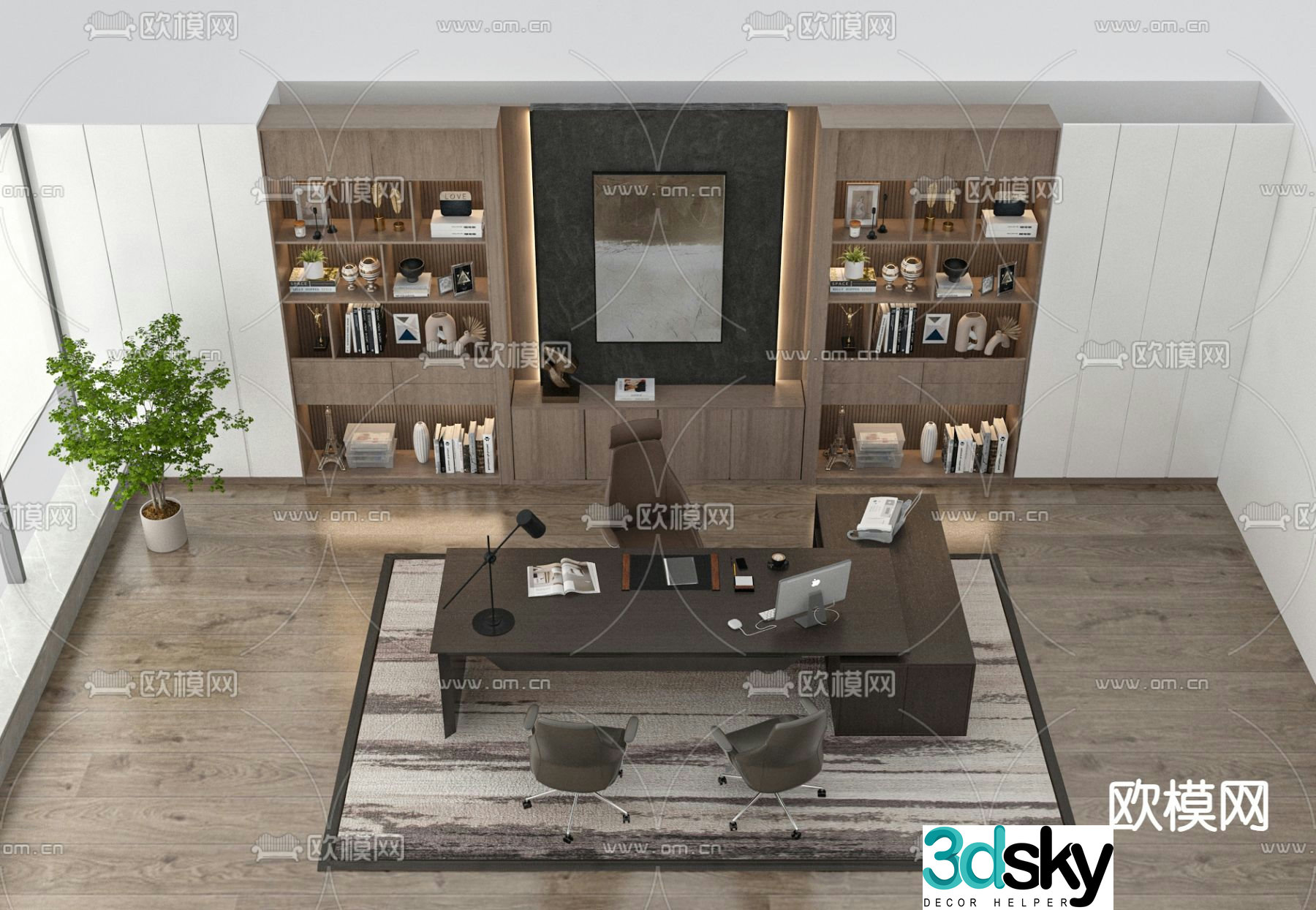 Office desk boss desk desk desk 3d model