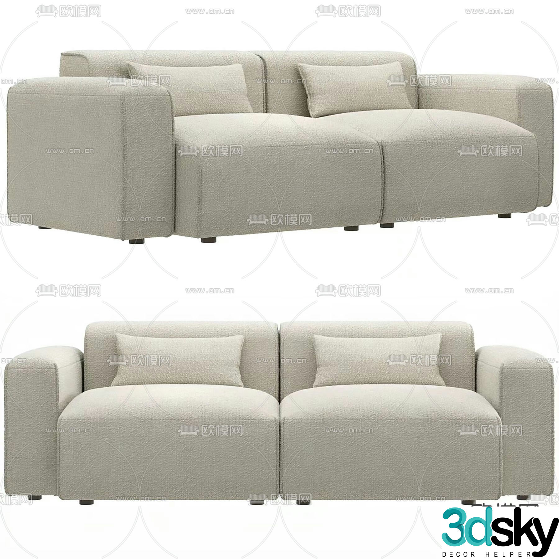 Dantone loveseat 3d model