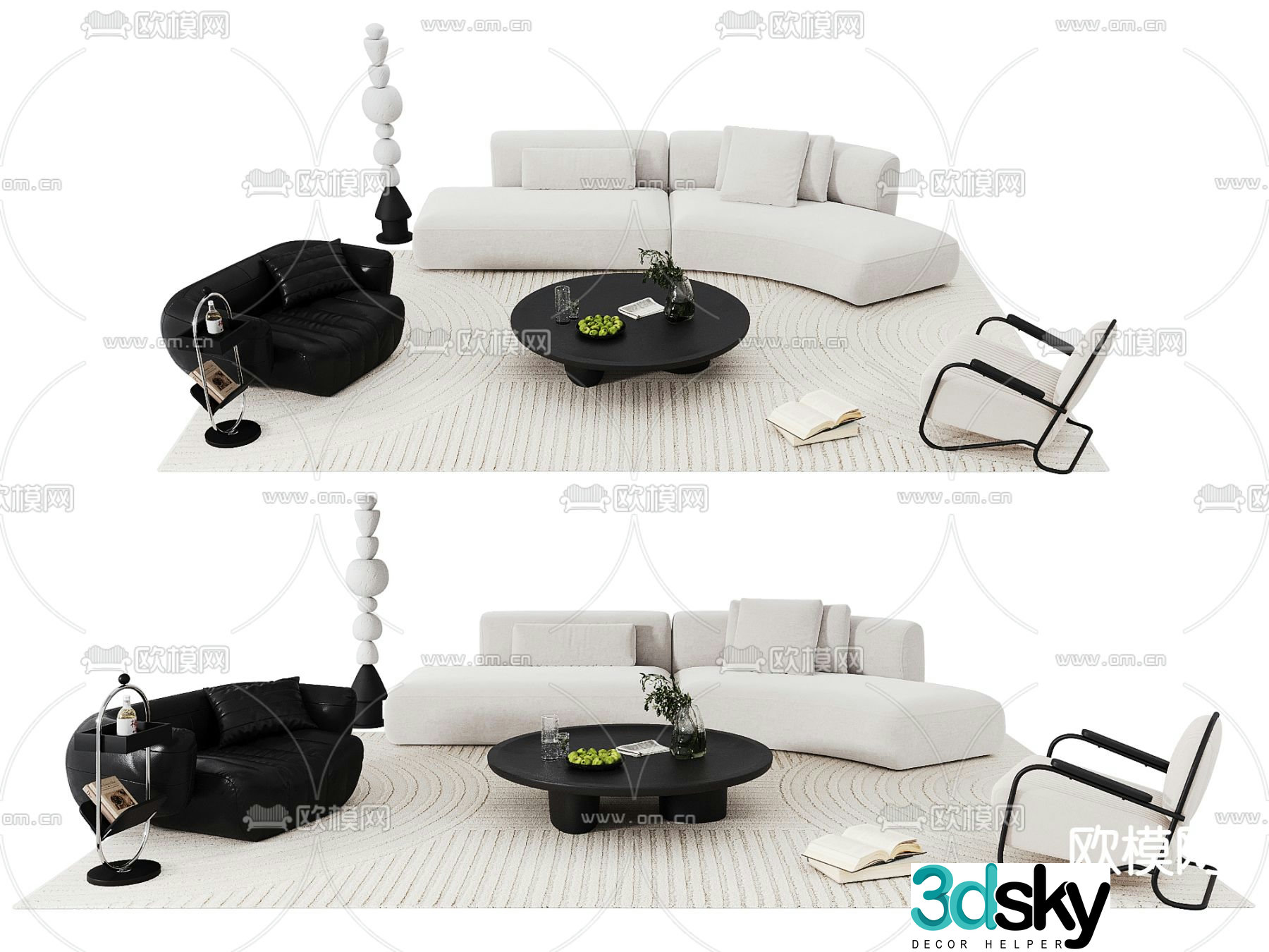Modern sectional sofa 3d model