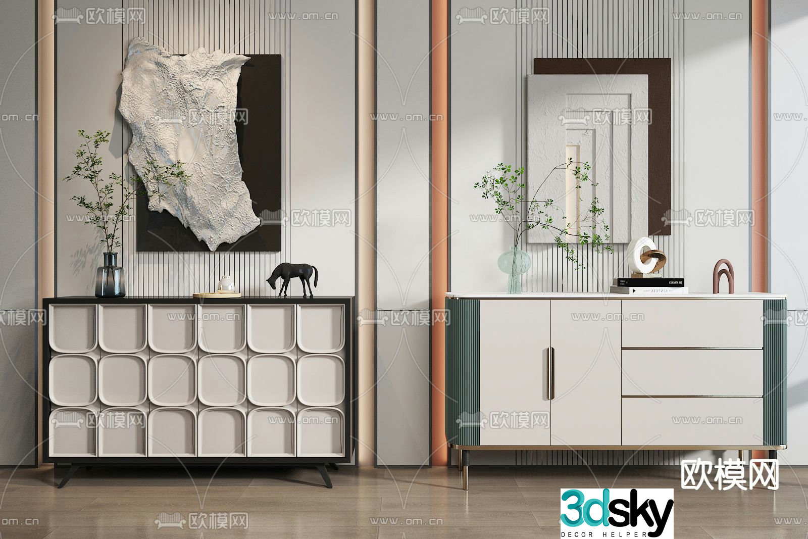 Modern entryway cabinet 3d model