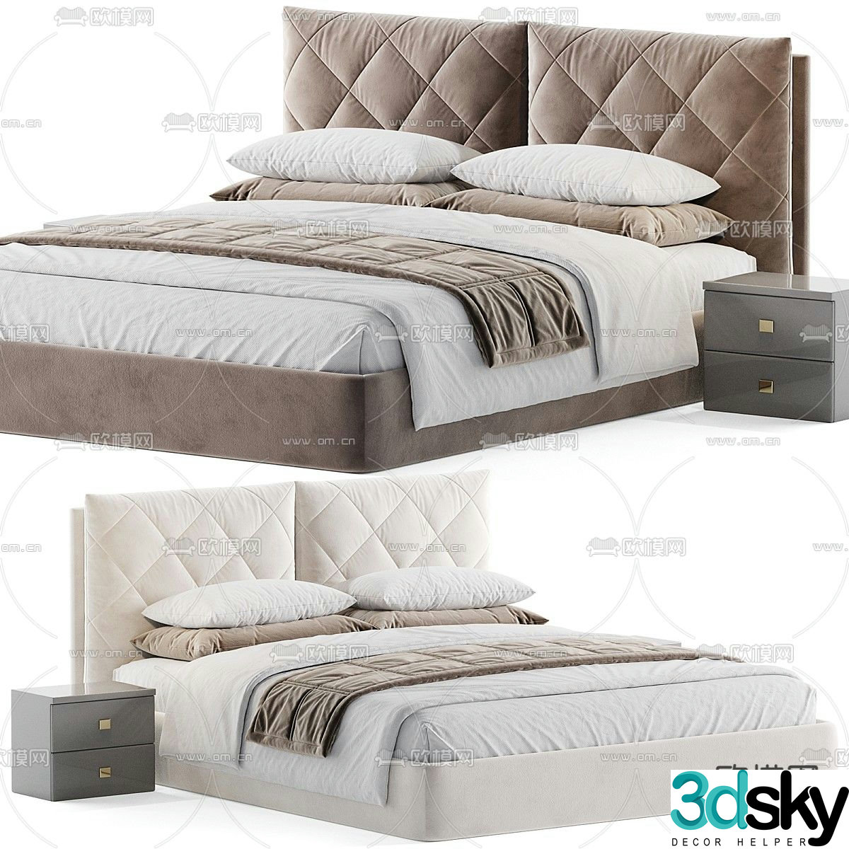 Felis Allen double bed 3d model