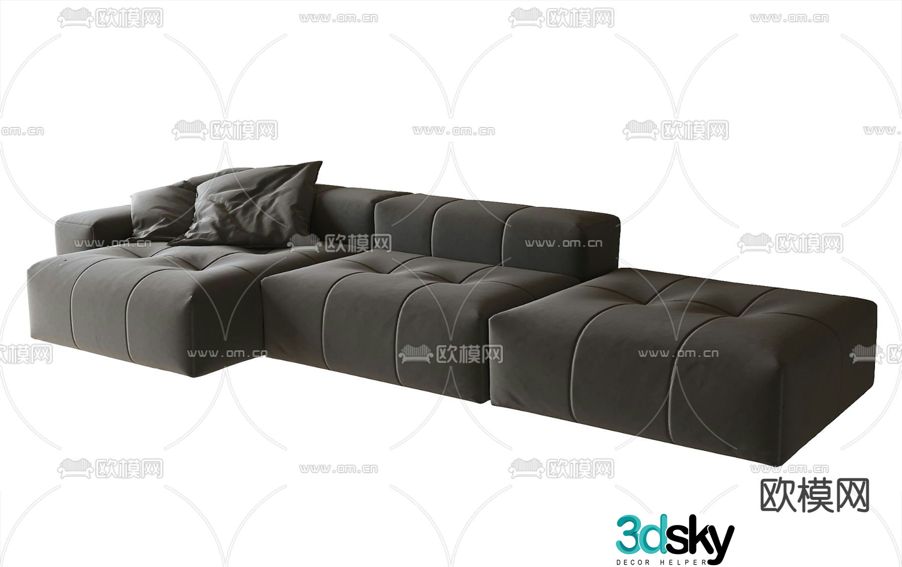 Modern multi-seater sofa 3d model