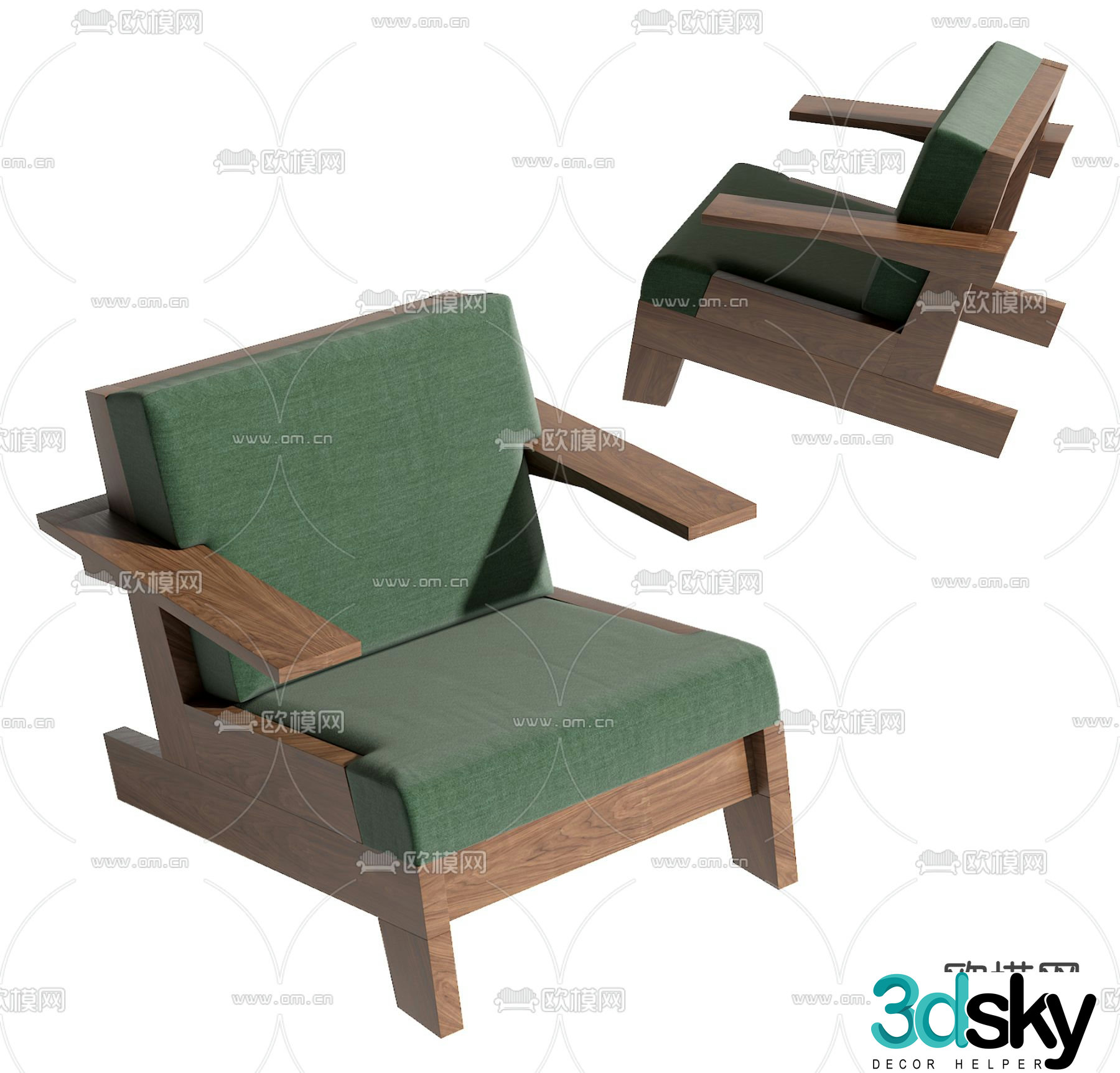 Wabi-sabi style leisure sofa 3d model