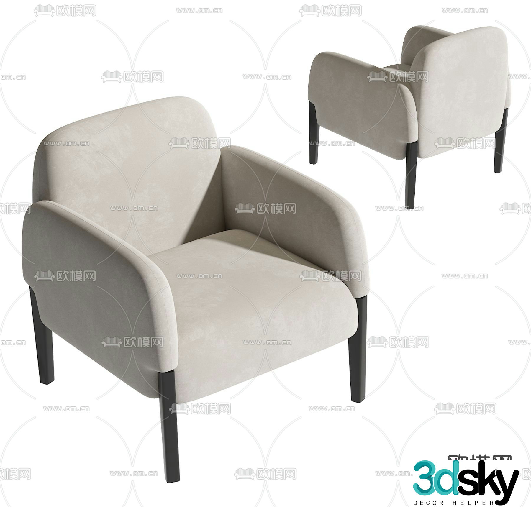 Modern single sofa 3d model