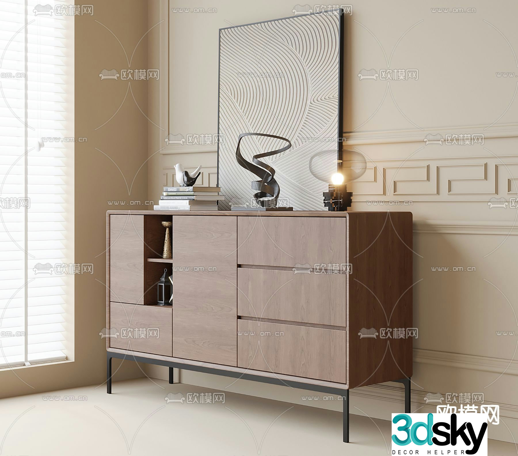 Modern entryway cabinet 3d model