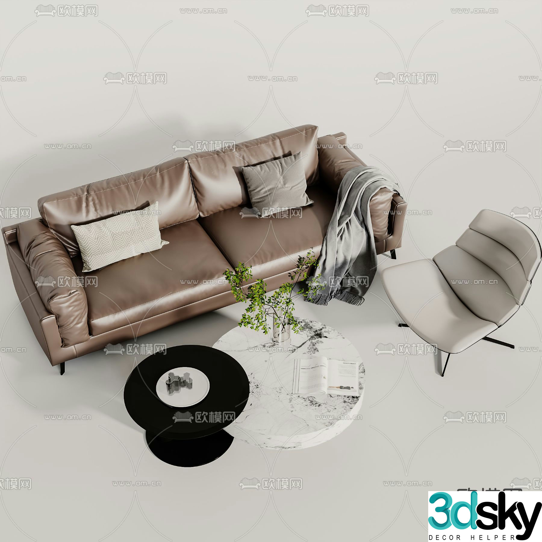Modern sectional sofa 3d model