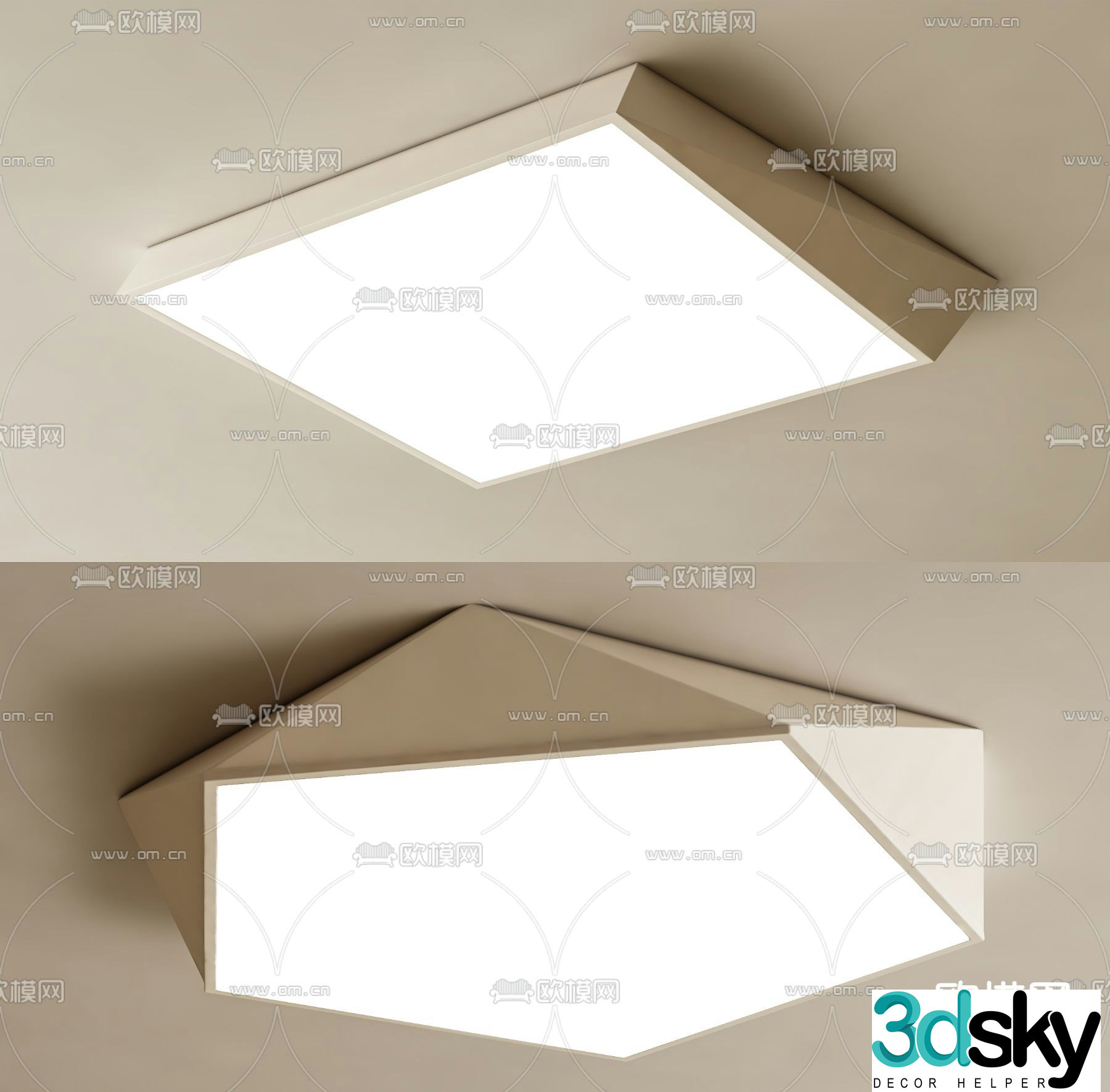 Minimalist ceiling lamp geometric lamp 3d model