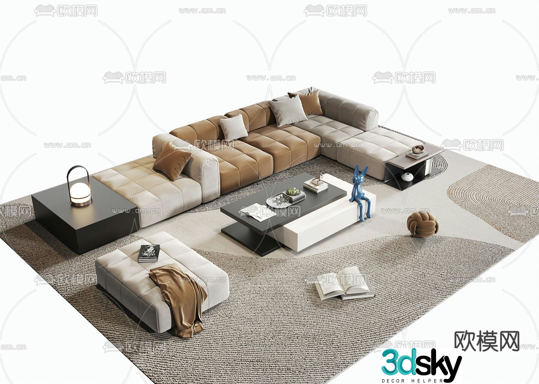 Corner sofa modular sofa 3d model