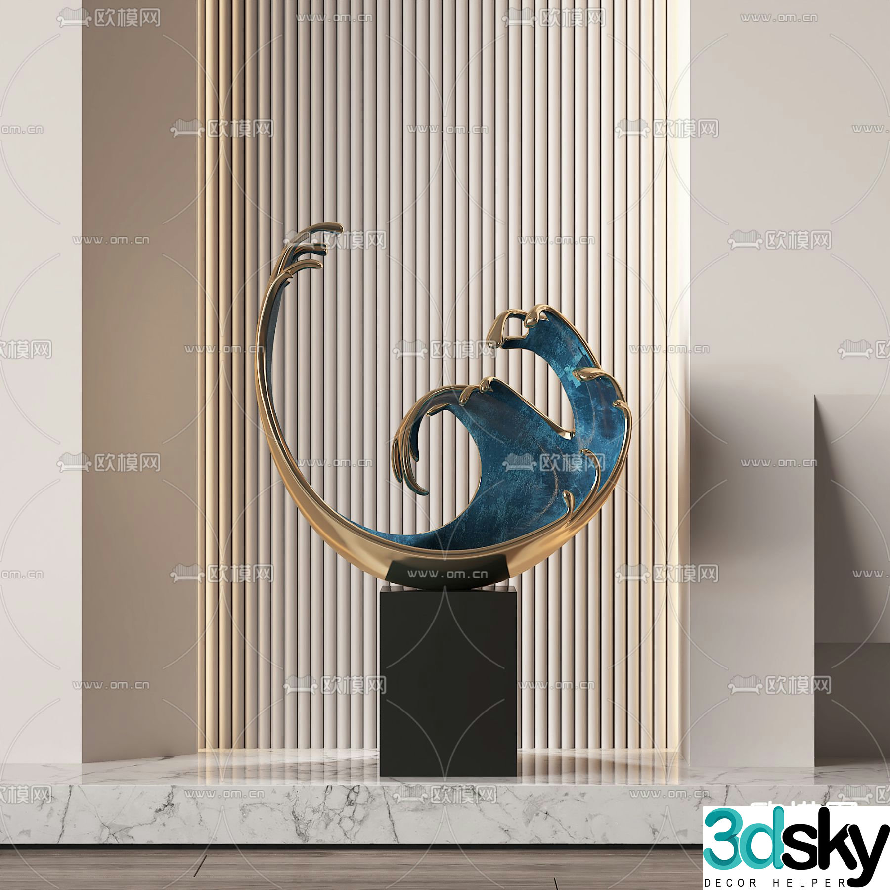 Abstract sculpture Metal sculpture Art ornament 3d model