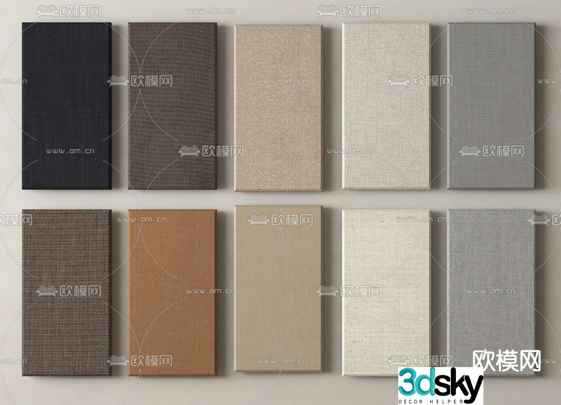 Cloth pattern wall panel background wall wall trim 3d model