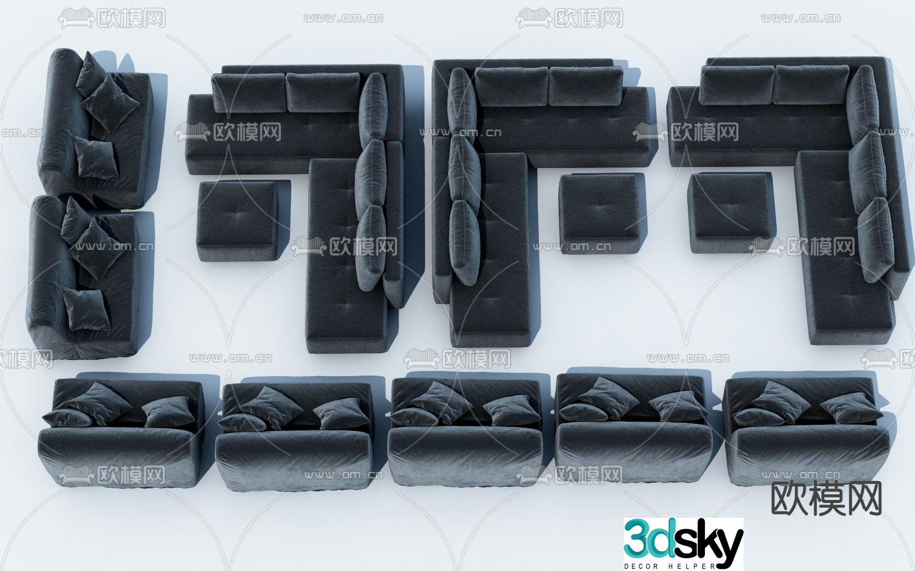 Negotiating Sofa Lobby Sofa 3D Model