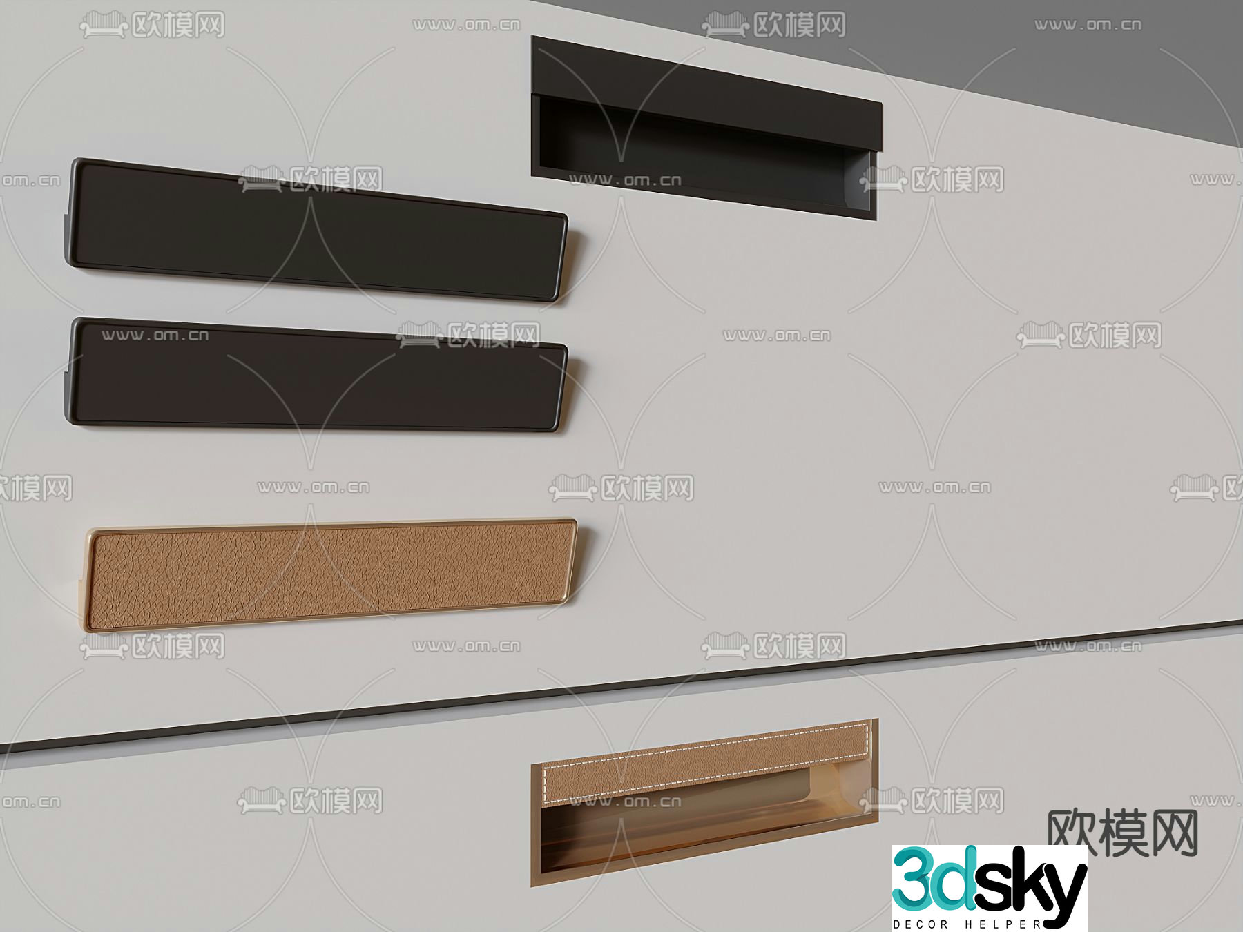 Cabinet door panel Door panel Cabinet door handle Cabinet drawer handle 3D model