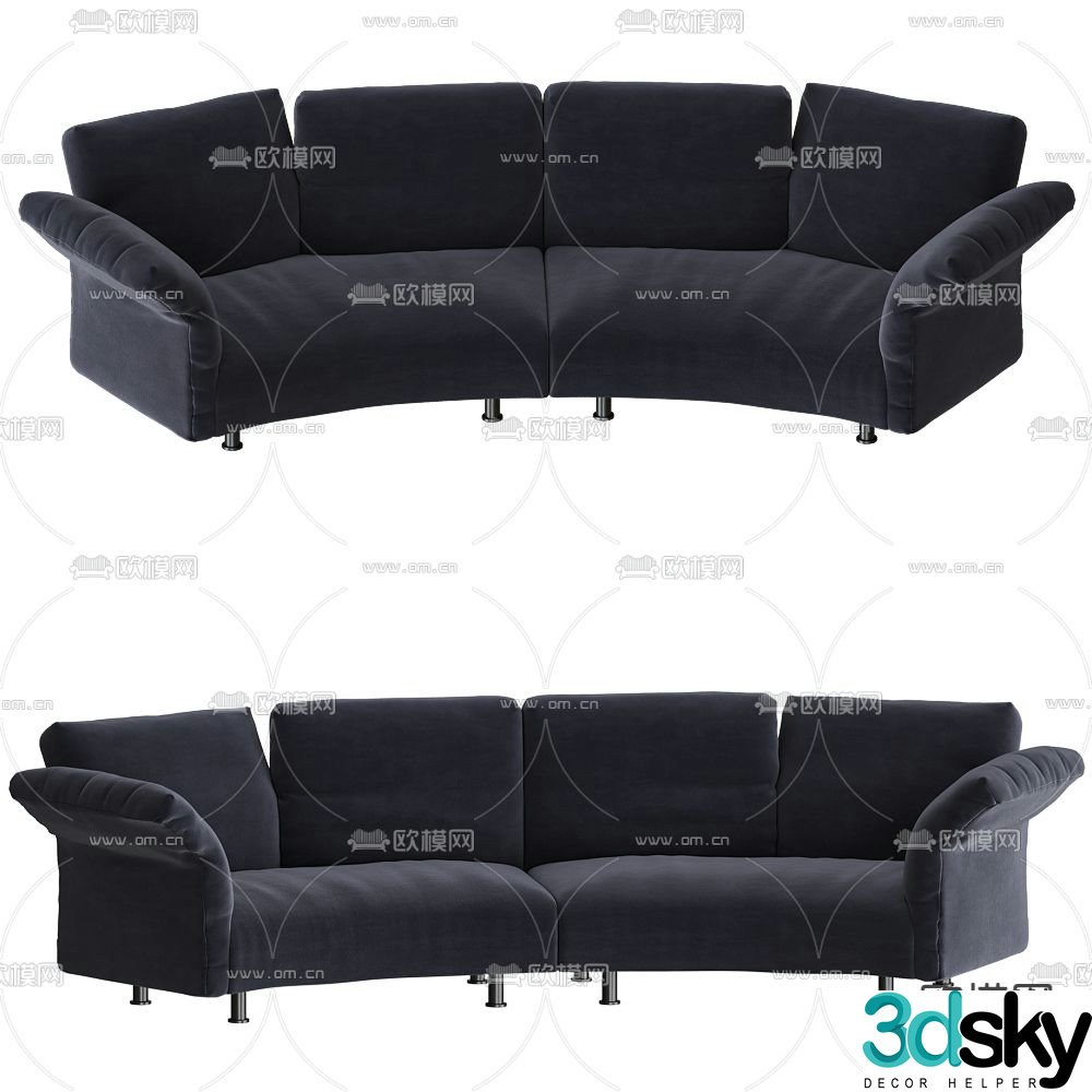 Edra curved sofa 3d model
