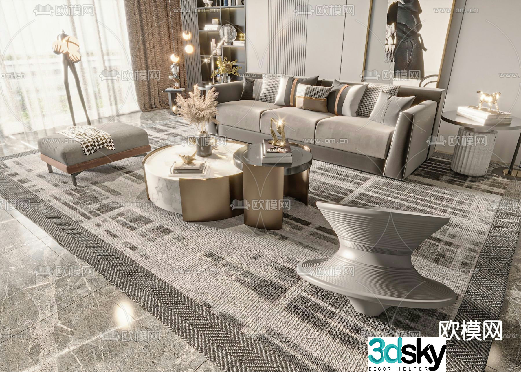 Modern sectional sofa 3d model