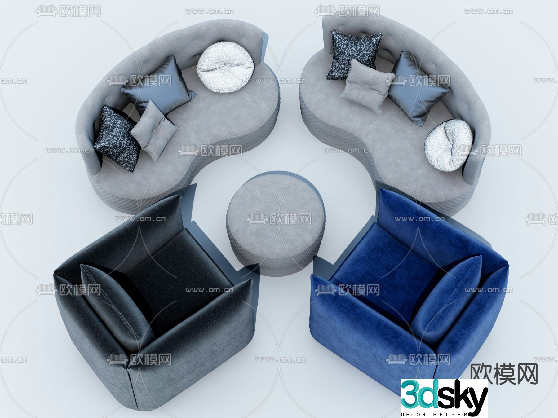 Negotiating Sofa Lobby Sofa 3D Model