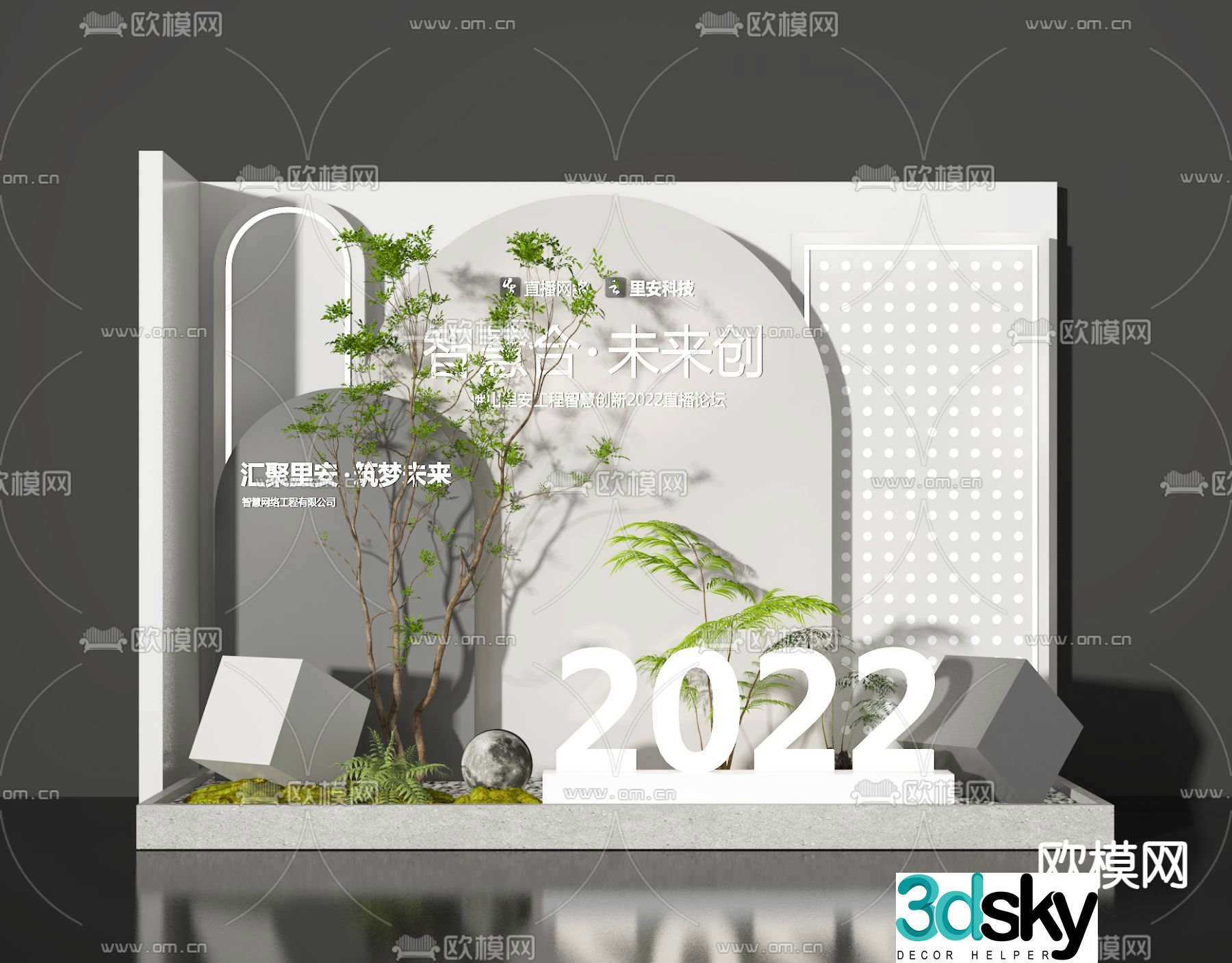 Landscape sketch display window beautiful display 3D model