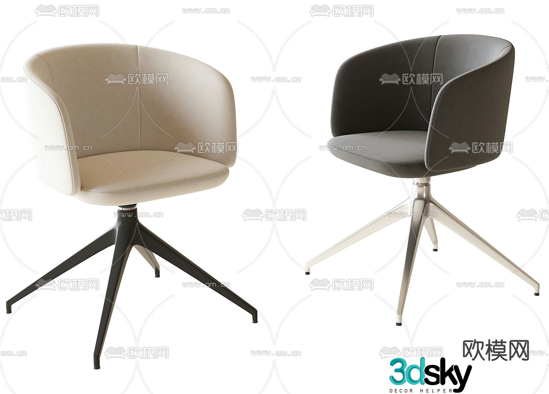 Modern office chair negotiation chair 3d model