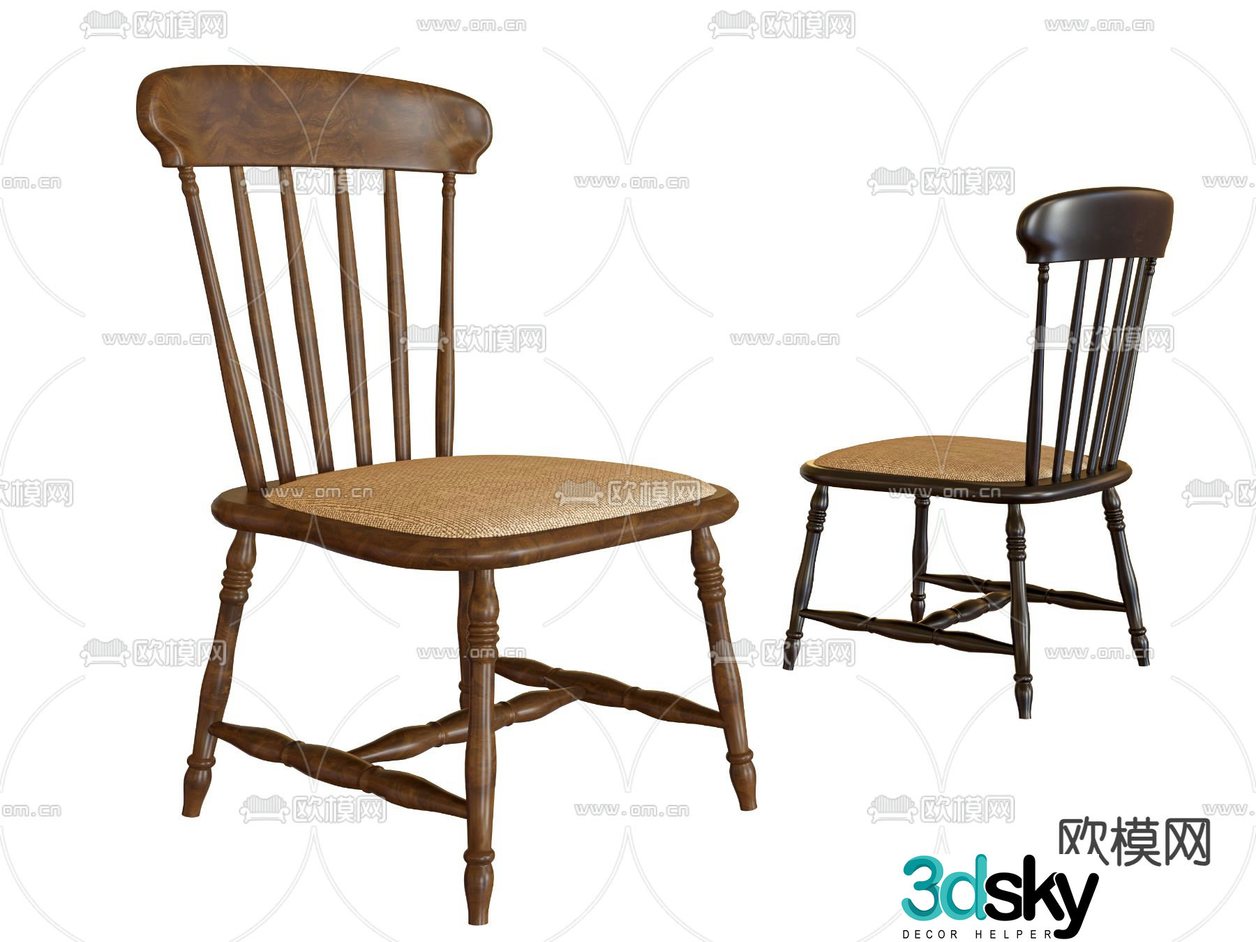 Medieval style dining chair single chair chair 3d model