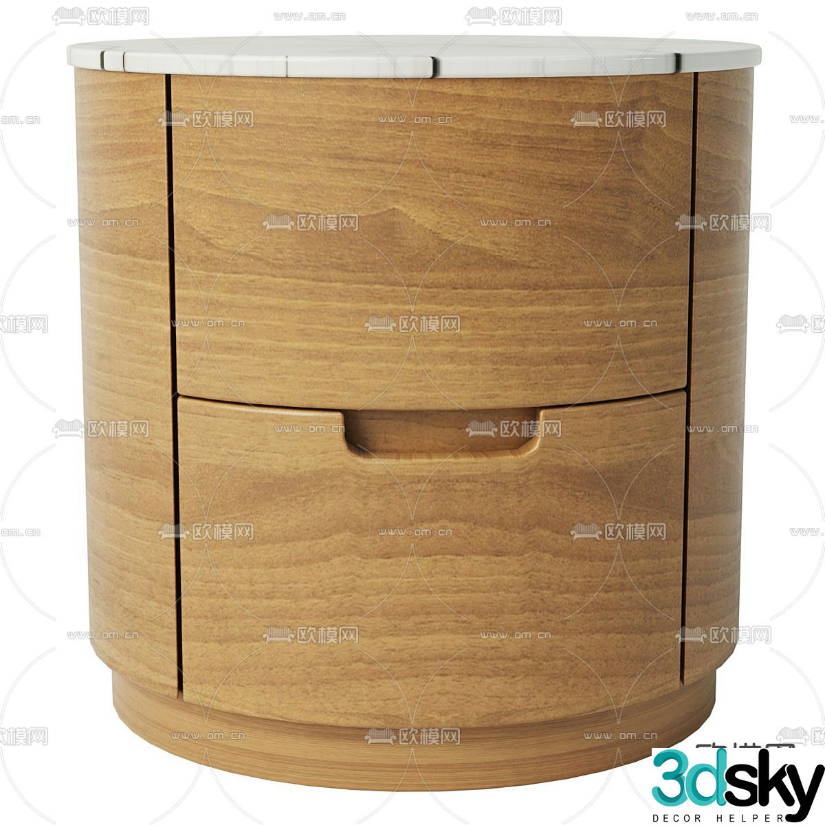 Round bedside table 3d model