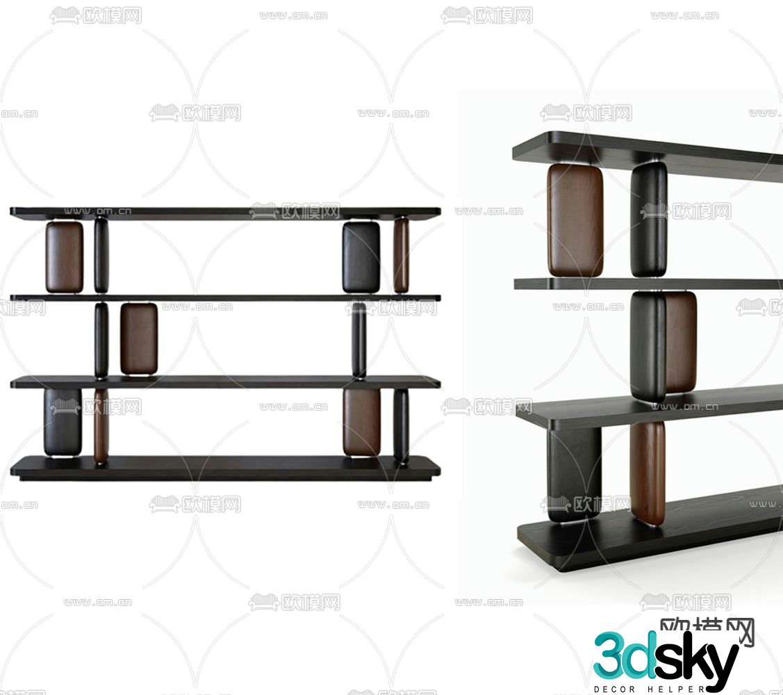 Shelf Bookshelf Partition Rack 3D Model