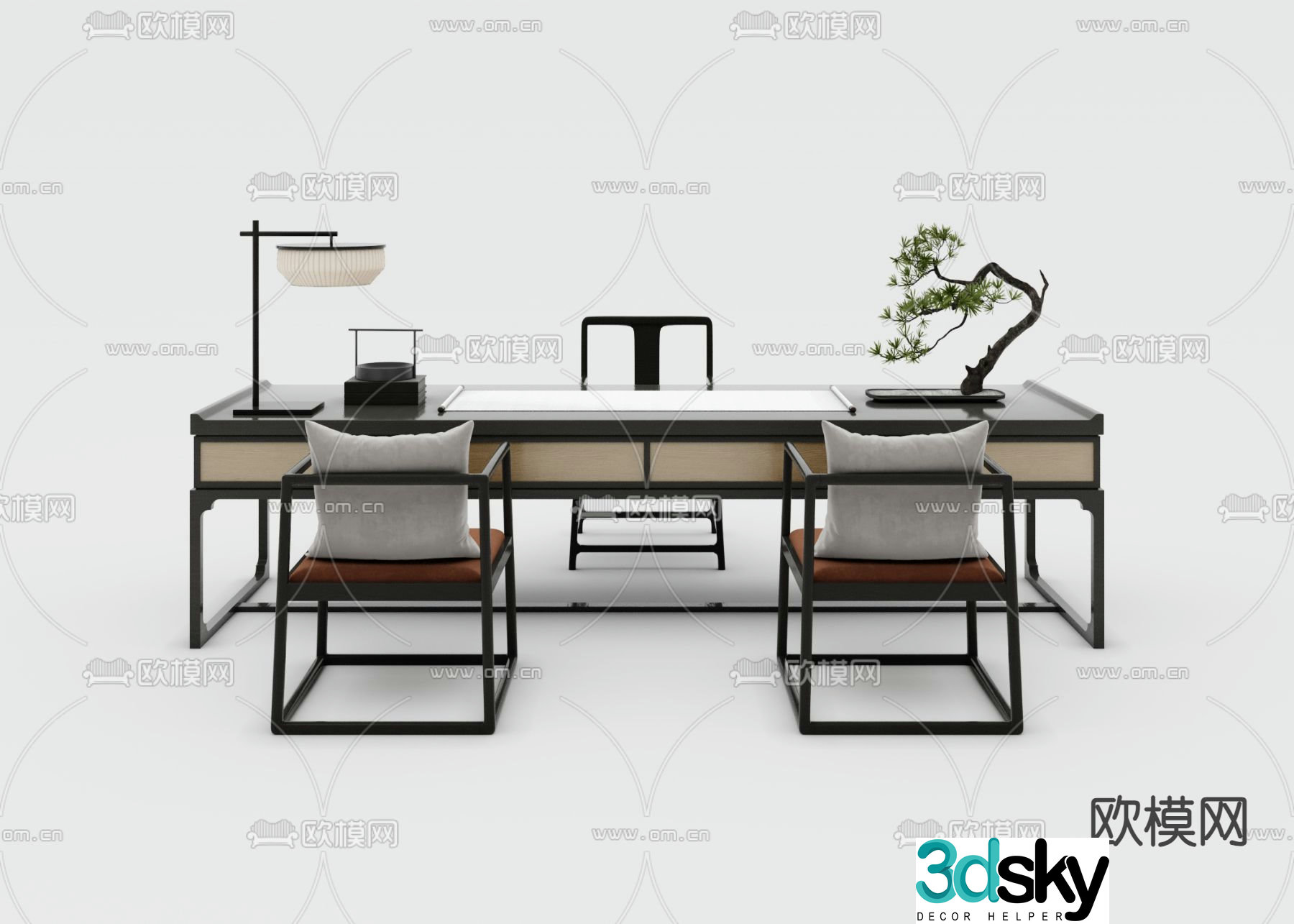 New Chinese style desk tea table 3d model