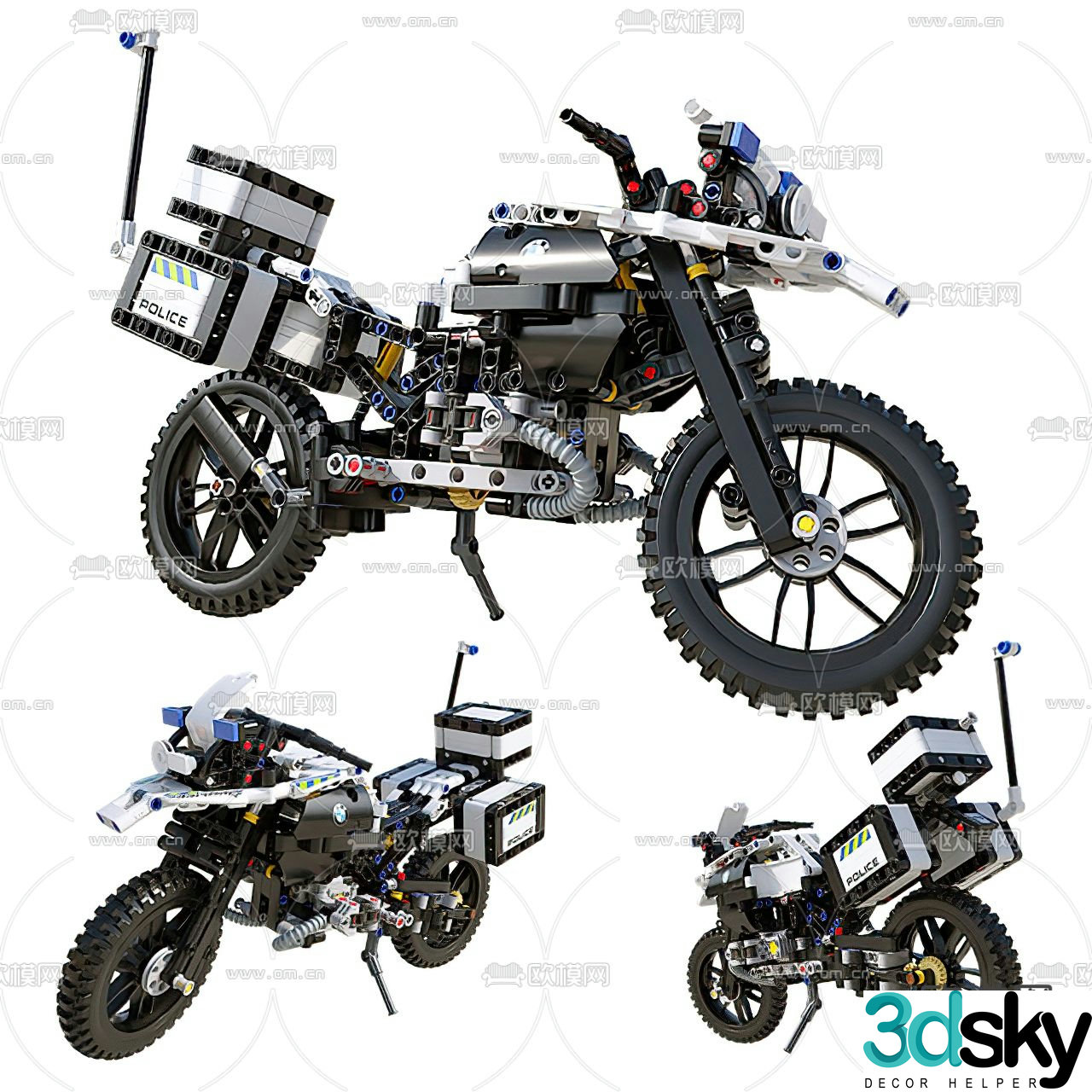 Building block motorcycle 3d model